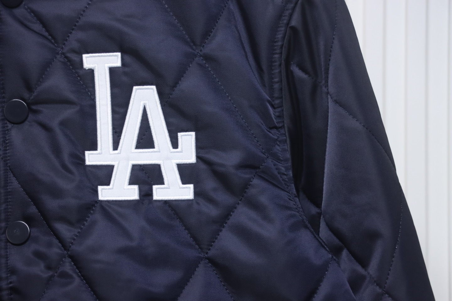 MLB Patch Embroidered Large Logo Baseball Jacket Quilted Jacket Blue