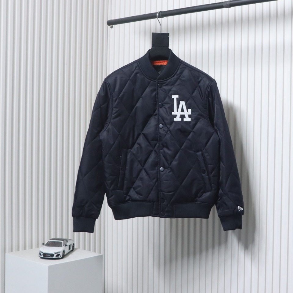 MLB Patch Embroidered Large Logo Baseball Jacket Quilted Jacket Blue