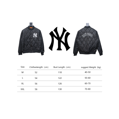 MLB Patch Embroidered Large Logo Baseball Jacket Quilted Jacket Black 02