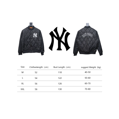 MLB Patch Embroidered Large Logo Baseball Jacket Quilted Jacket Black 02