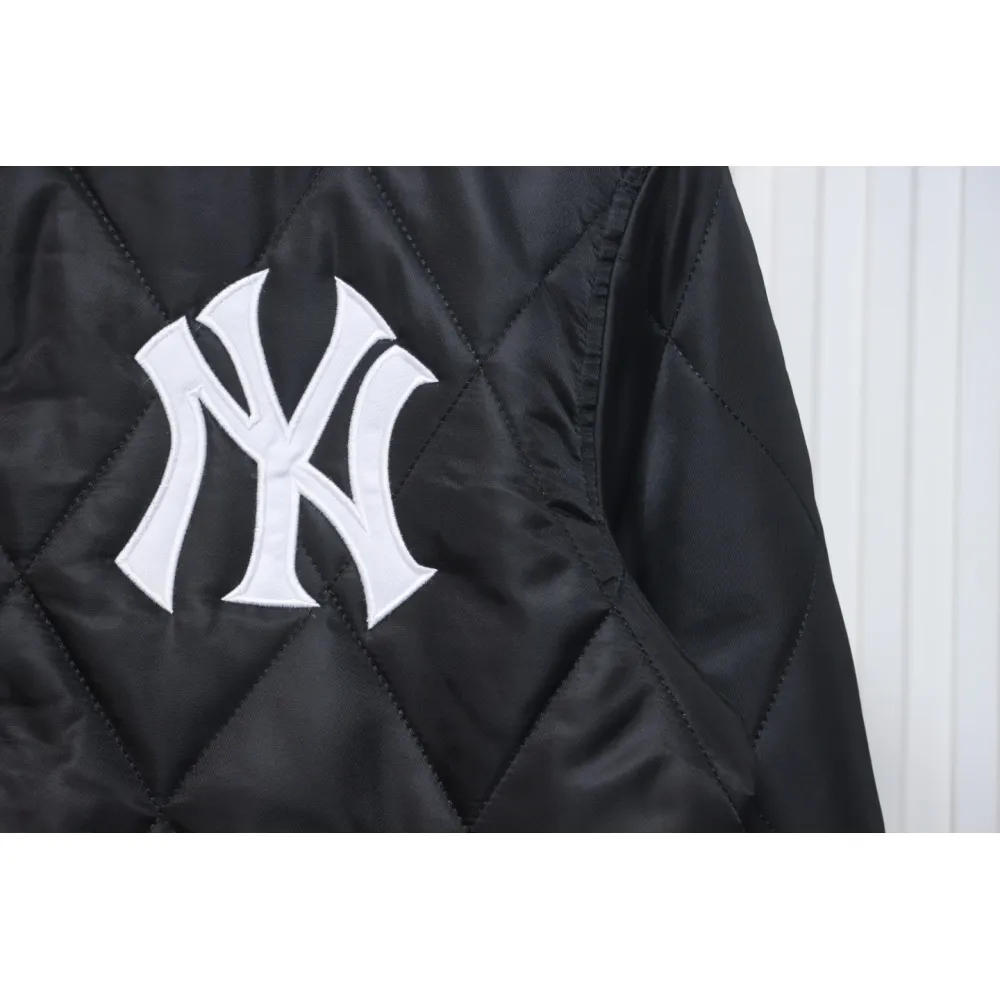 MLB Patch Embroidered Large Logo Baseball Jacket Quilted Jacket Black