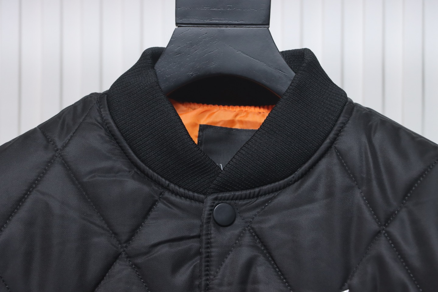 MLB Patch Embroidered Large Logo Baseball Jacket Quilted Jacket Black