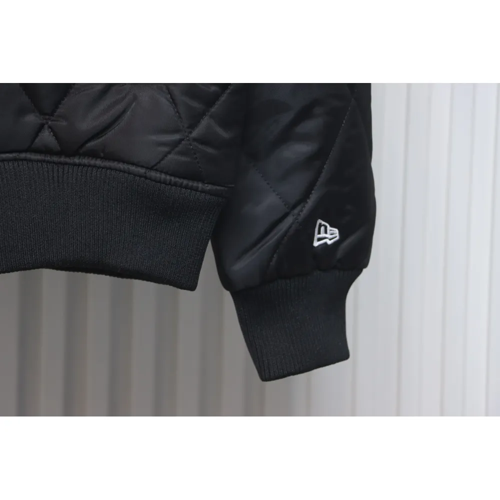 MLB Patch Embroidered Large Logo Baseball Jacket Quilted Jacket Black