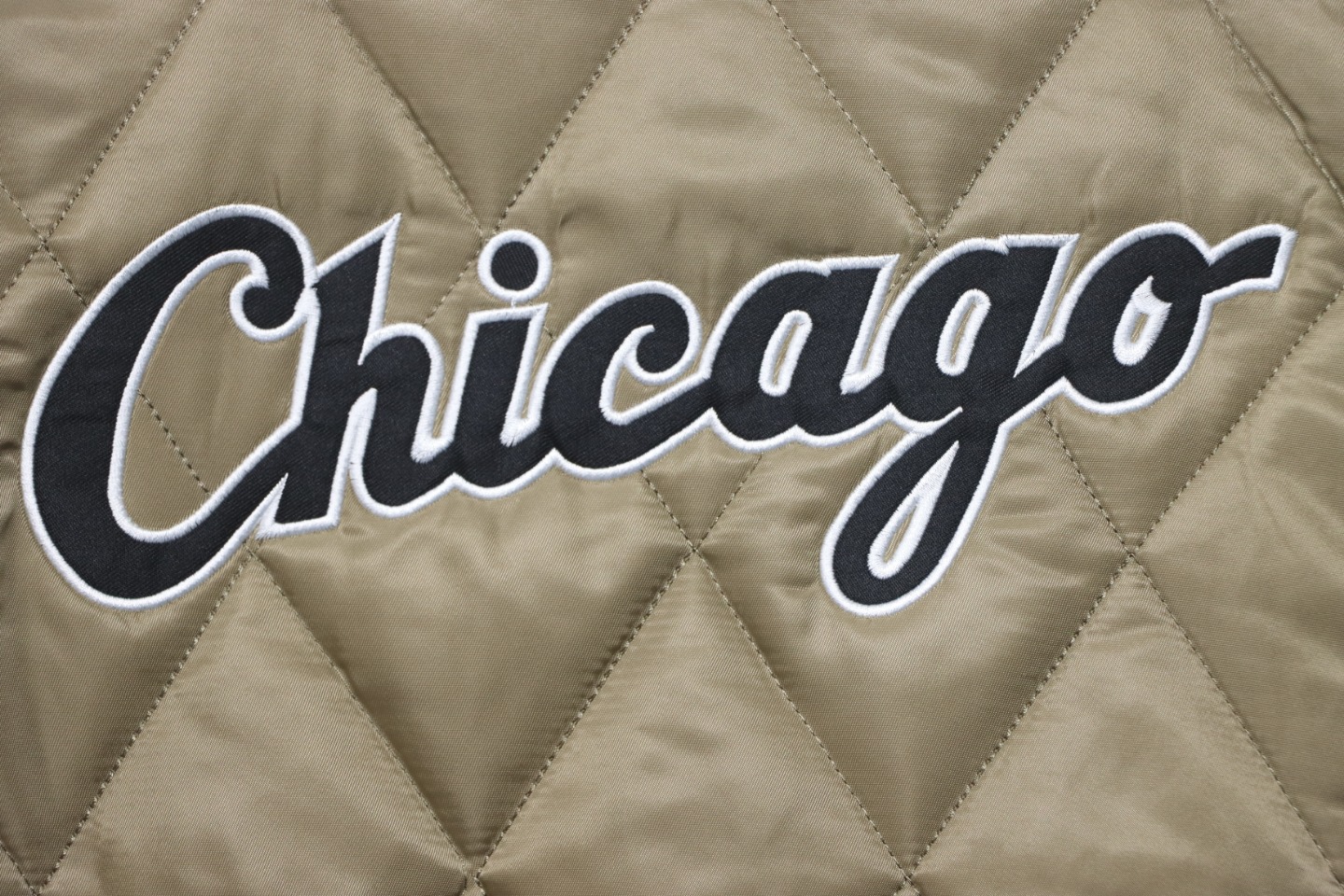 MLB Patch Embroidered Large Logo Baseball Jacket Quilted Jacket Brown