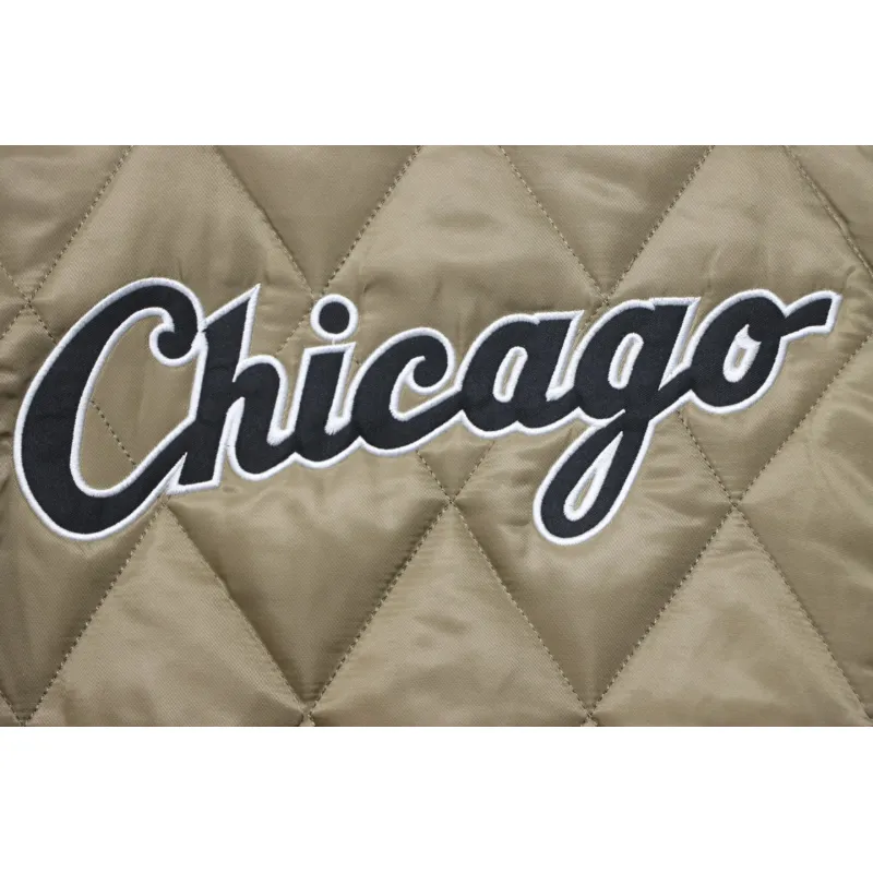 MLB Patch Embroidered Large Logo Baseball Jacket Quilted Jacket Brown