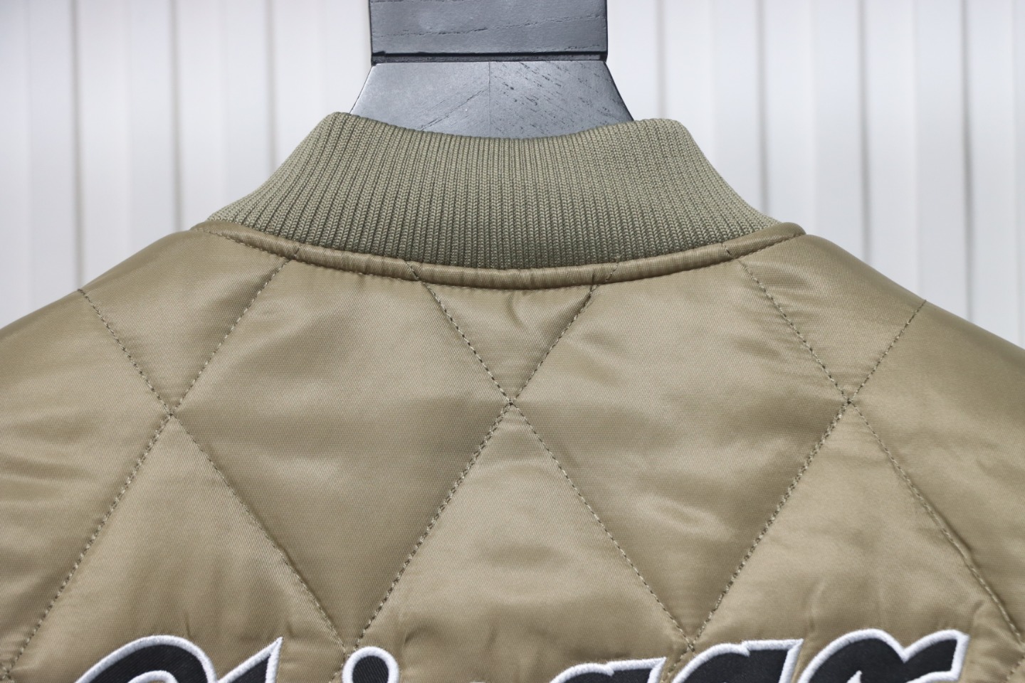 MLB Patch Embroidered Large Logo Baseball Jacket Quilted Jacket Brown