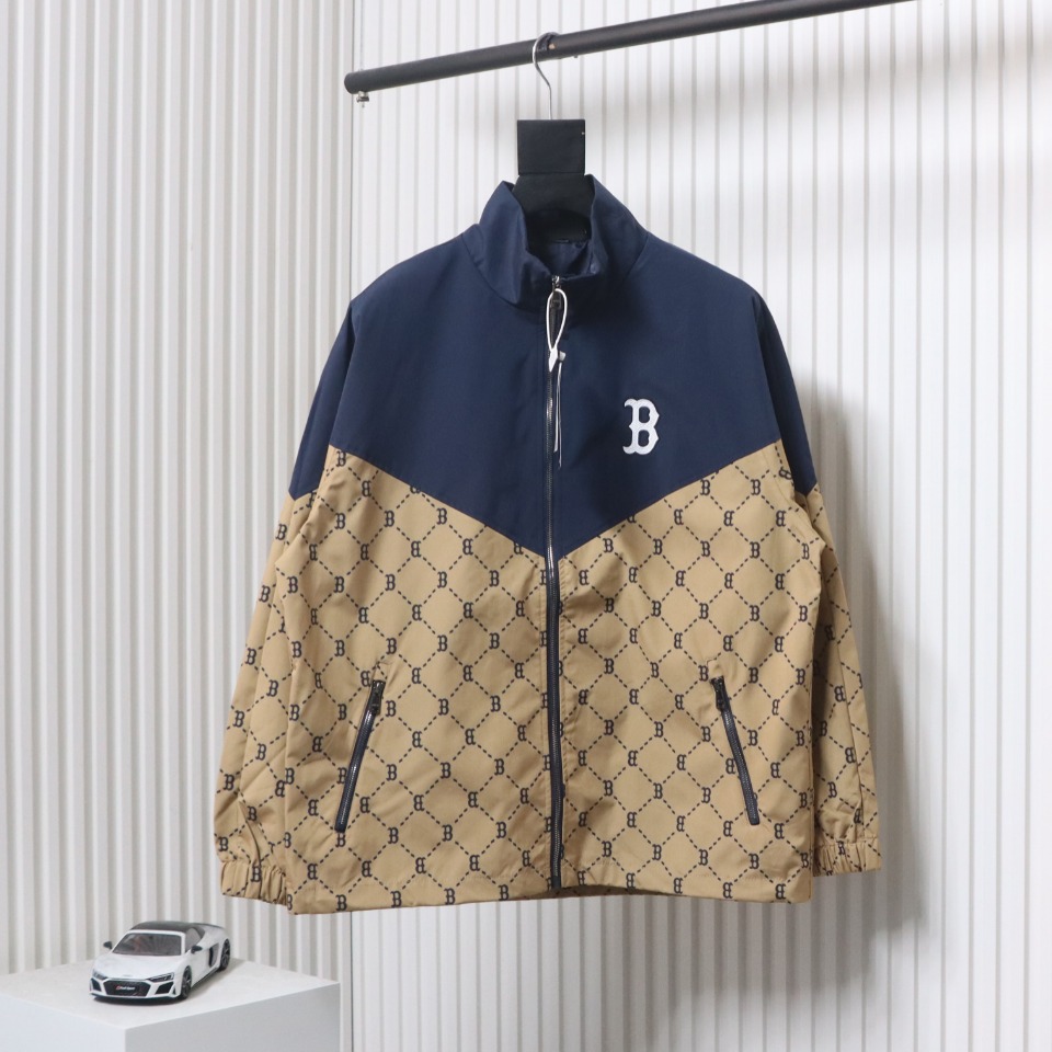 MLB Patchwork Logo Print Trench Coat