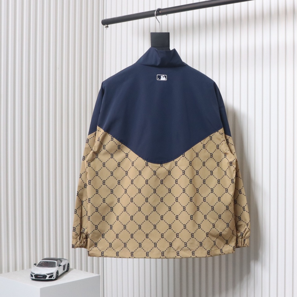 MLB Patchwork Logo Print Trench Coat