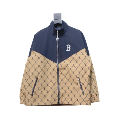 MLB Patchwork Logo Print Trench Coat 01