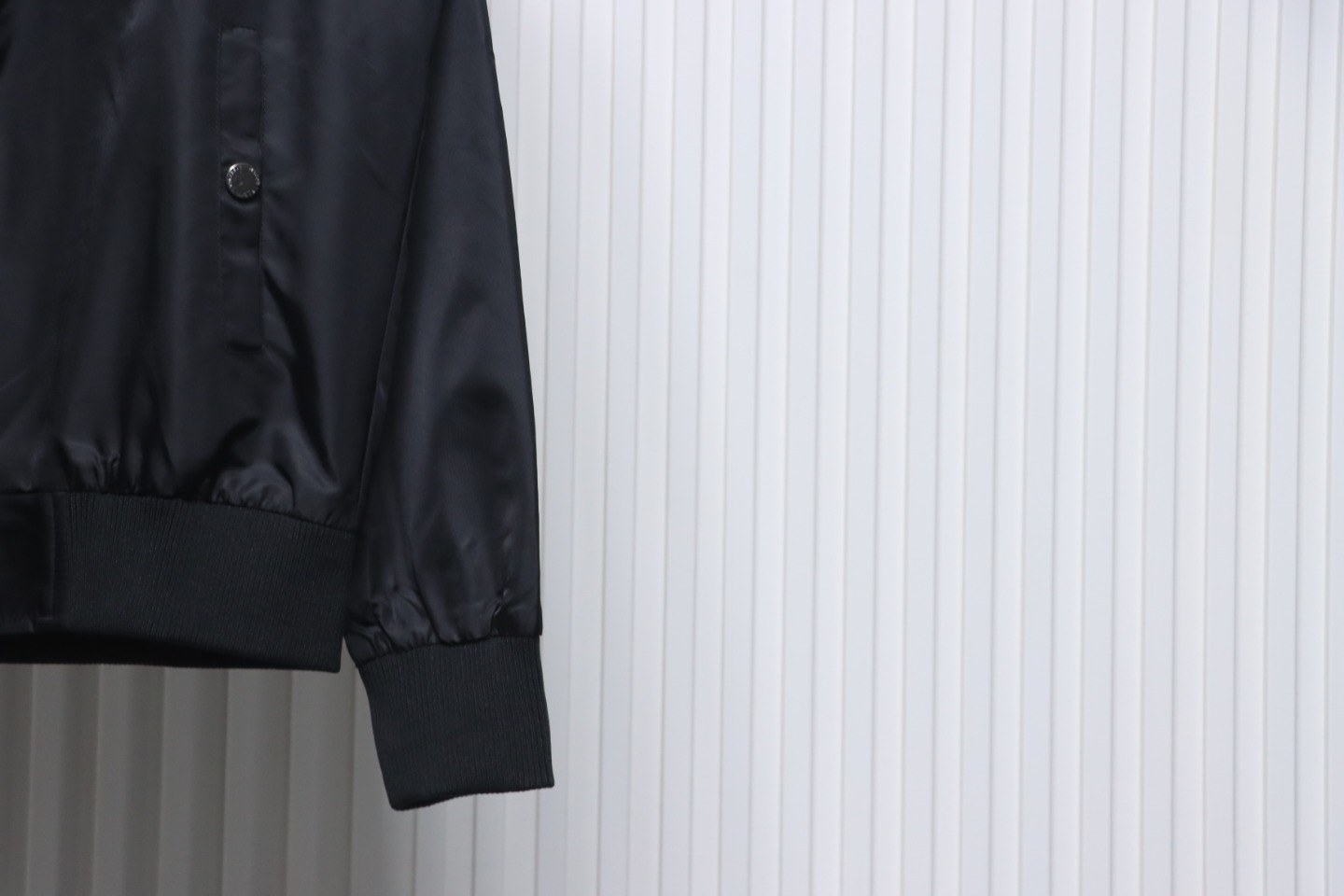 MLB Spliced ​​3D Large Logo Embroidery Baseball Jacket Black