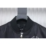 MLB Spliced ​​3D Large Logo Embroidery Baseball Jacket Black
