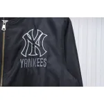 MLB Spliced ​​3D Large Logo Embroidery Baseball Jacket Black
