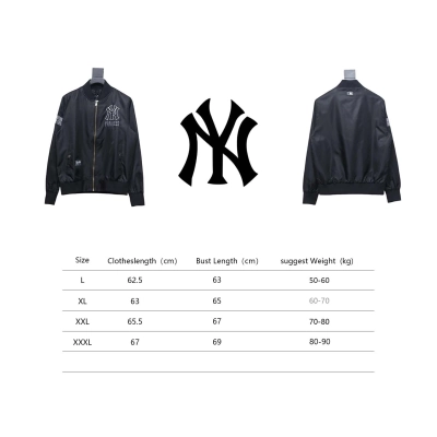 MLB Spliced ​​3D Large Logo Embroidery Baseball Jacket Black 02