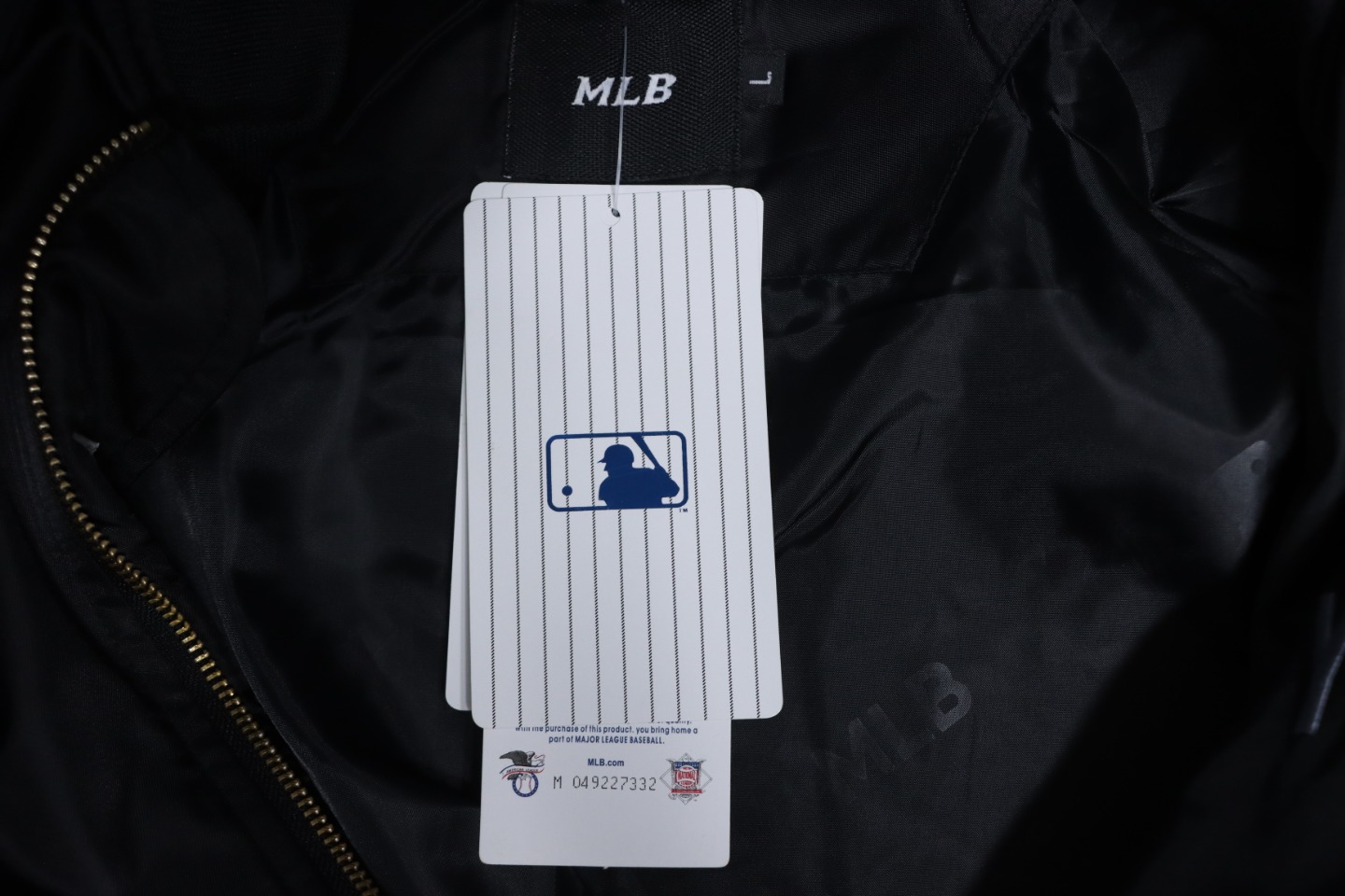 MLB Spliced ​​3D Large Logo Embroidery Baseball Jacket Black