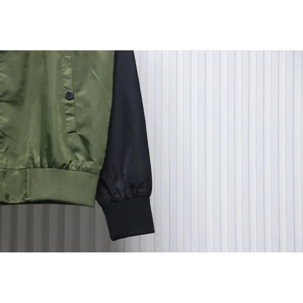 MLB Spliced ​​3D Large Logo Embroidery Baseball Jacket Green