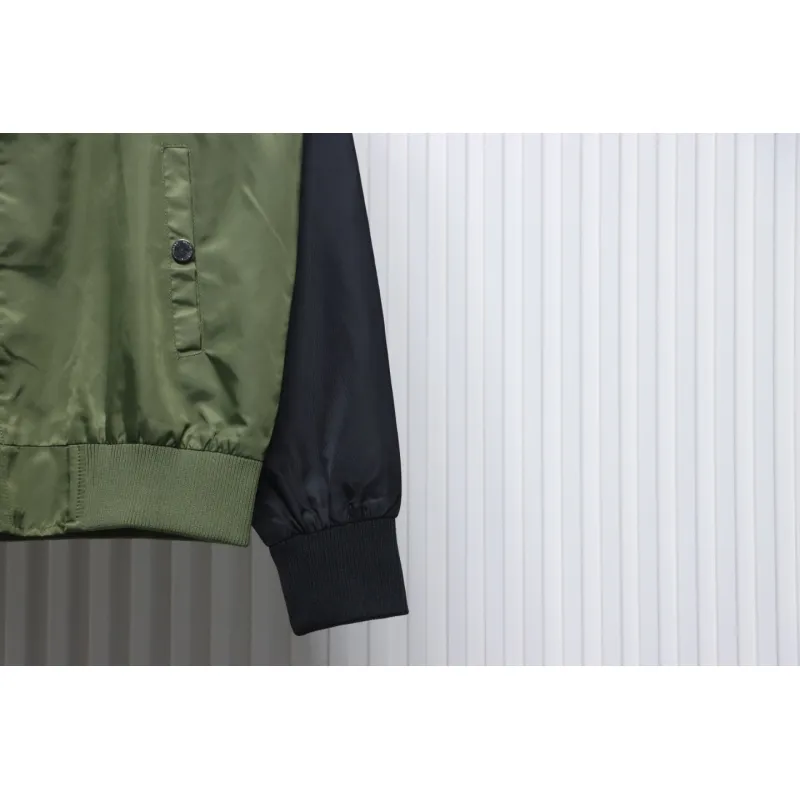MLB Spliced ​​3D Large Logo Embroidery Baseball Jacket Green