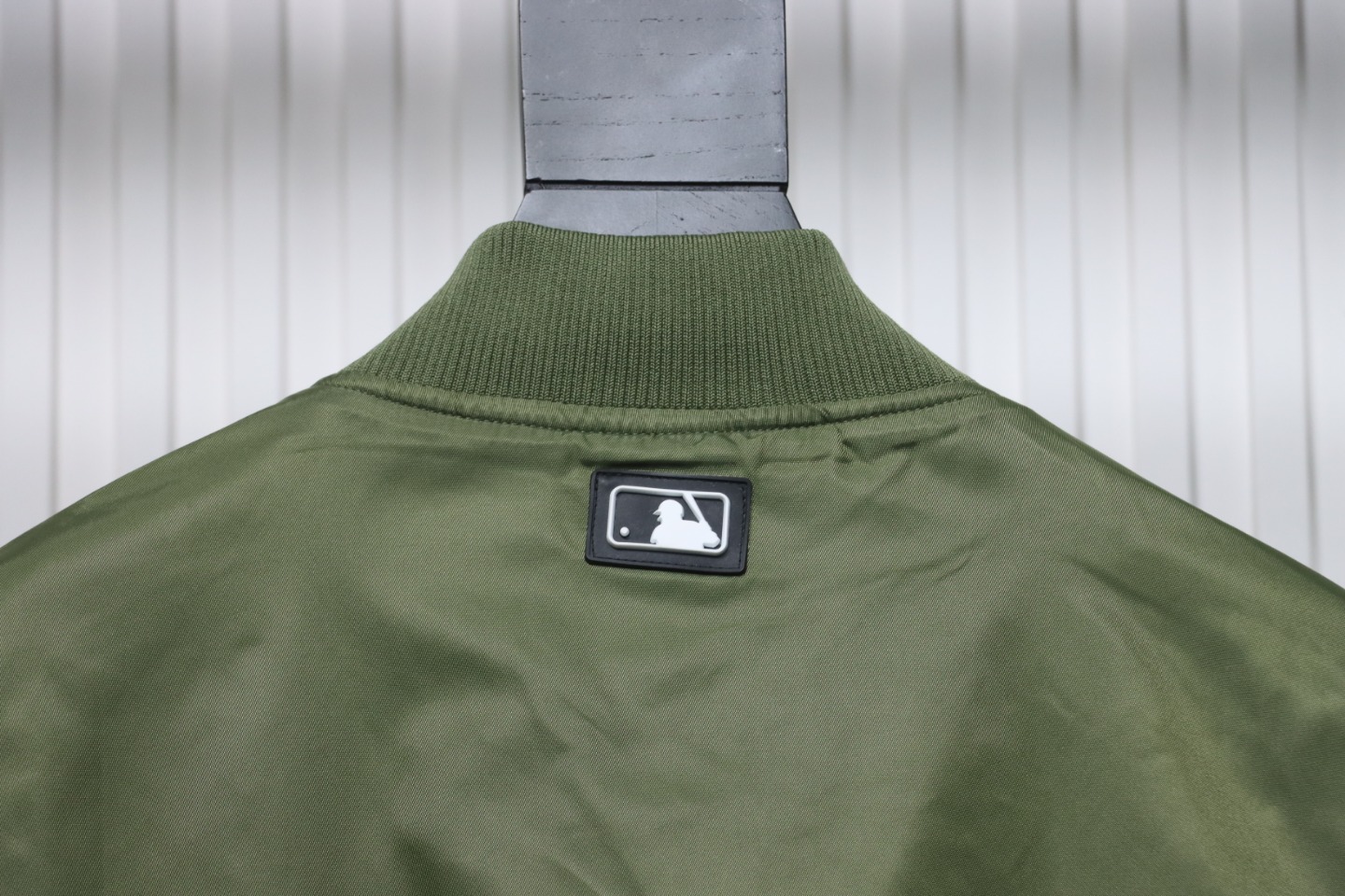 MLB Spliced ​​3D Large Logo Embroidery Baseball Jacket Green