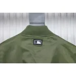 MLB Spliced ​​3D Large Logo Embroidery Baseball Jacket Green