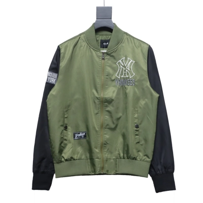MLB Spliced ​​3D Large Logo Embroidery Baseball Jacket Green 01