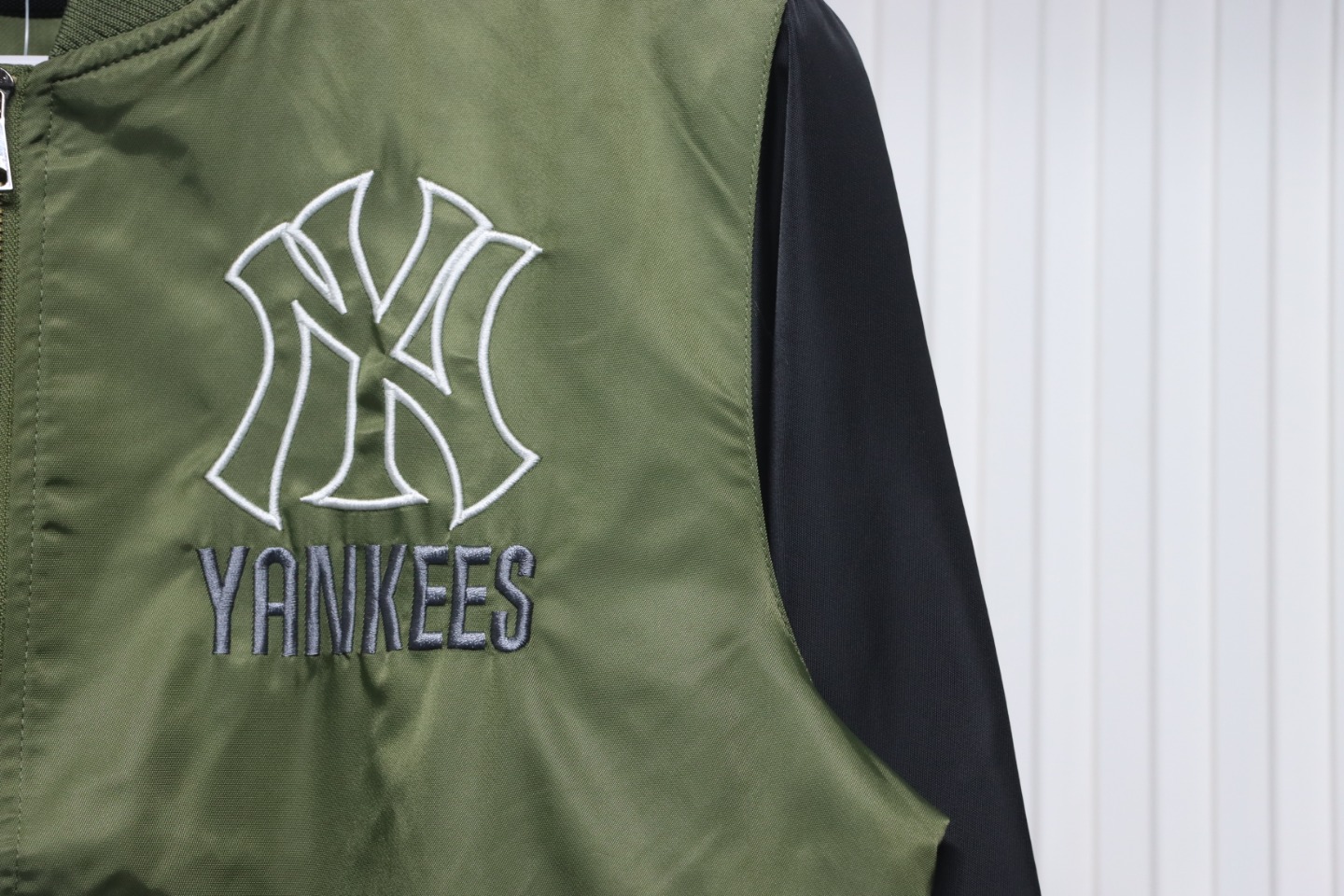 MLB Spliced ​​3D Large Logo Embroidery Baseball Jacket Green