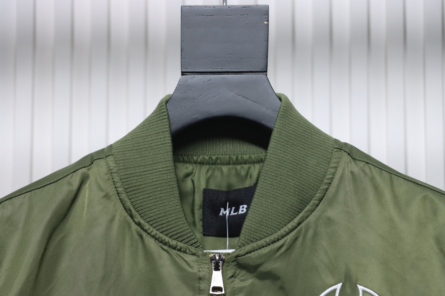 MLB Spliced ​​3D Large Logo Embroidery Baseball Jacket Green