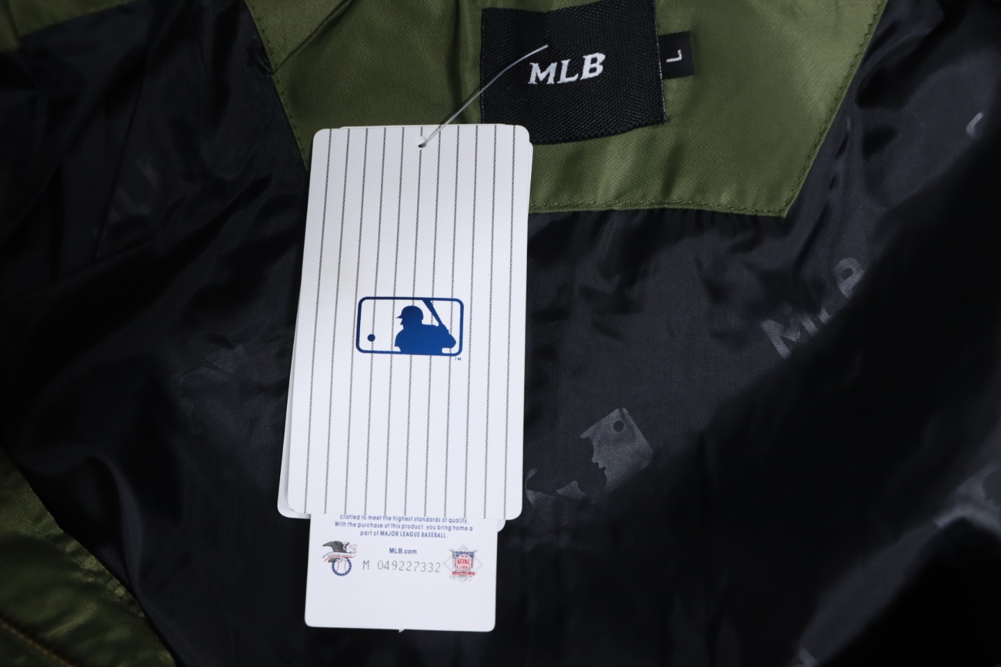 MLB Spliced ​​3D Large Logo Embroidery Baseball Jacket Green