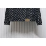 MLB Washed Denim Jacket with All Over Logo Black