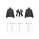 MLB Washed Denim Jacket with All Over Logo Black