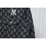 MLB Washed Denim Jacket with All Over Logo Black