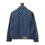MLB Washed Denim Jacket with All Over Logo Blue