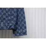 MLB Washed Denim Jacket with All Over Logo Blue