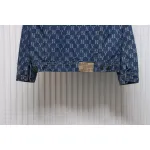 MLB Washed Denim Jacket with All Over Logo Blue