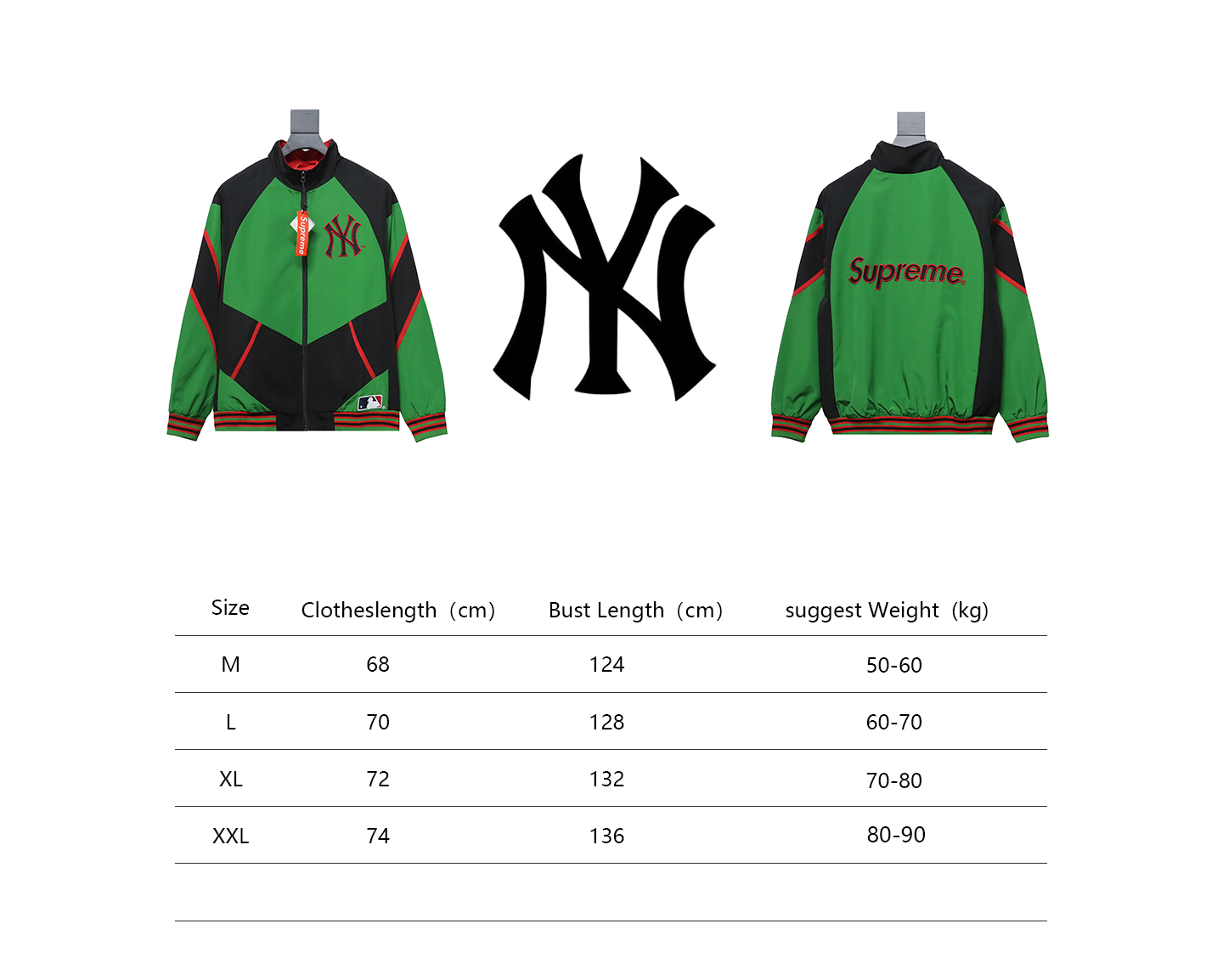 MLB x Supreme Color-Block Jacket Green