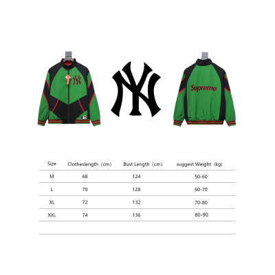 MLB x Supreme Color-Block Jacket Green 02