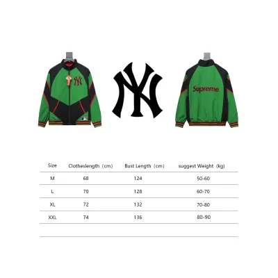 MLB x Supreme Color-Block Jacket Green 02