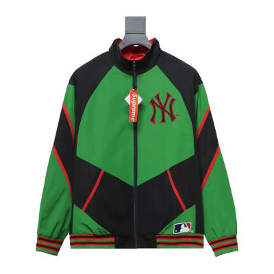 MLB x Supreme Color-Block Jacket Green 01