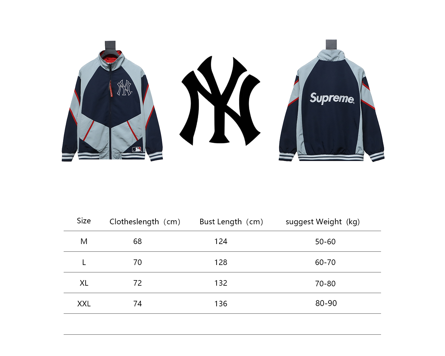 MLB x Supreme Color-Block Jacket Blue