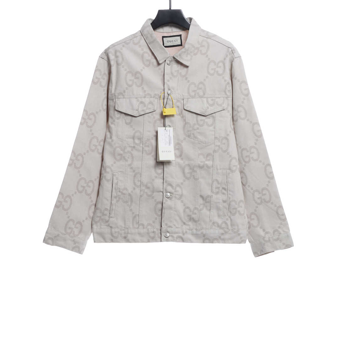 (Sale) Gucci Double G Pattern Denim Jacket