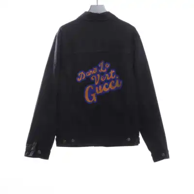(Sale) Gucci Logo Flocked Denim Jacket 02