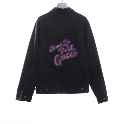 (Sale) Gucci Logo Flocked Denim Jacket 02