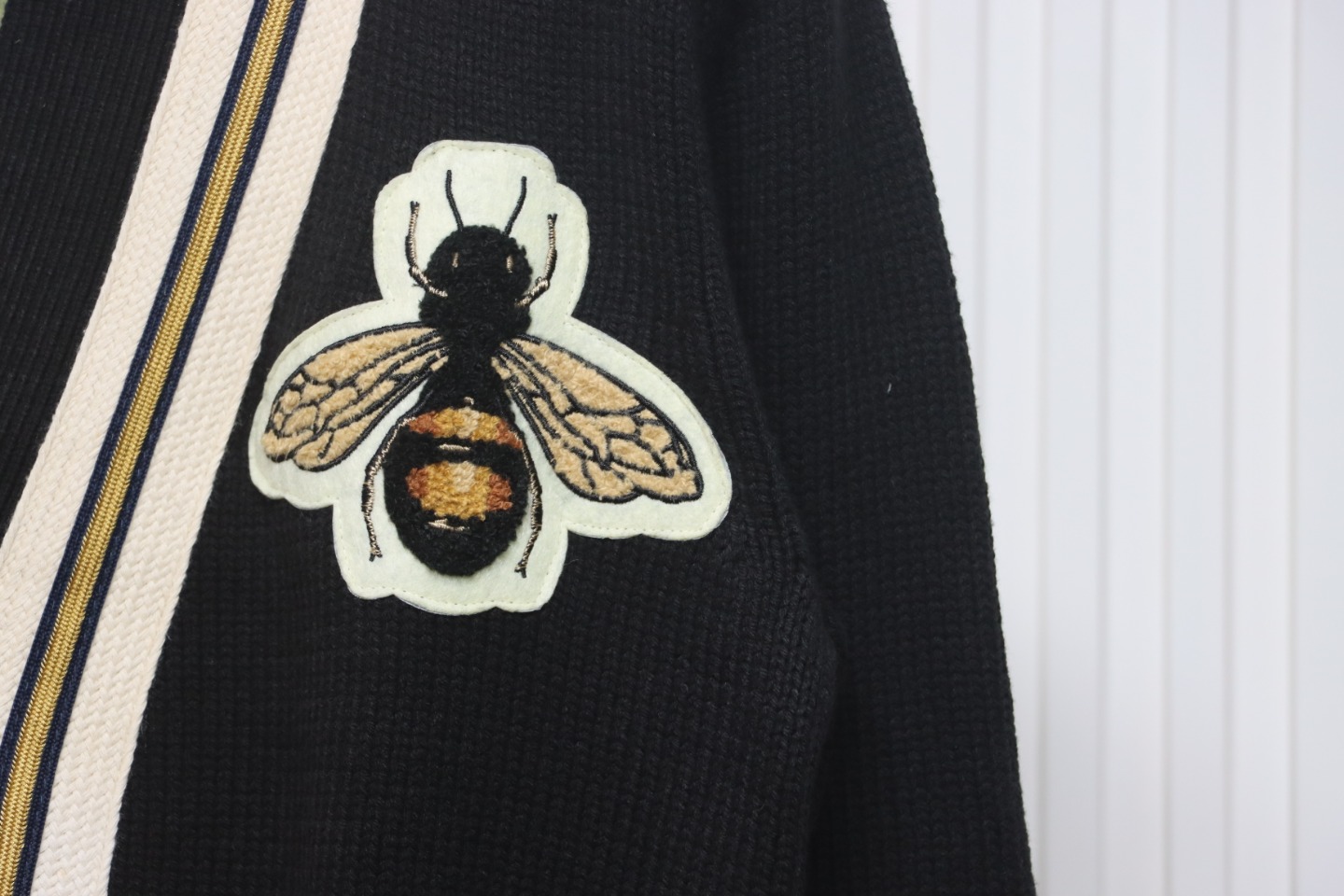 Gucci 22ss Bee Knit Cardigan Jacket Black