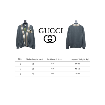 Gucci 22ss Bee Knit Cardigan Jacket Grey 02