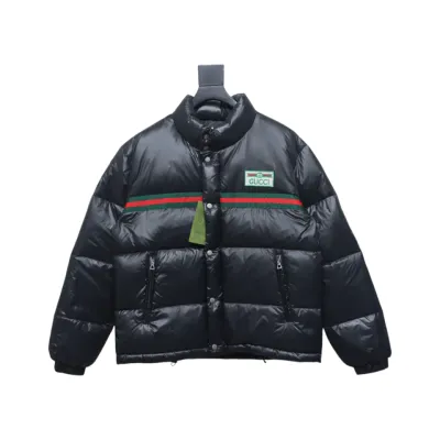 Gucci 22ss Red And Green Ribbon Down Jacket 01