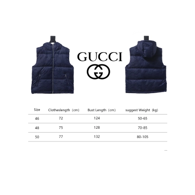 Gucci 23FW Big GG Obscure Jacquard Down Vest Blue 02