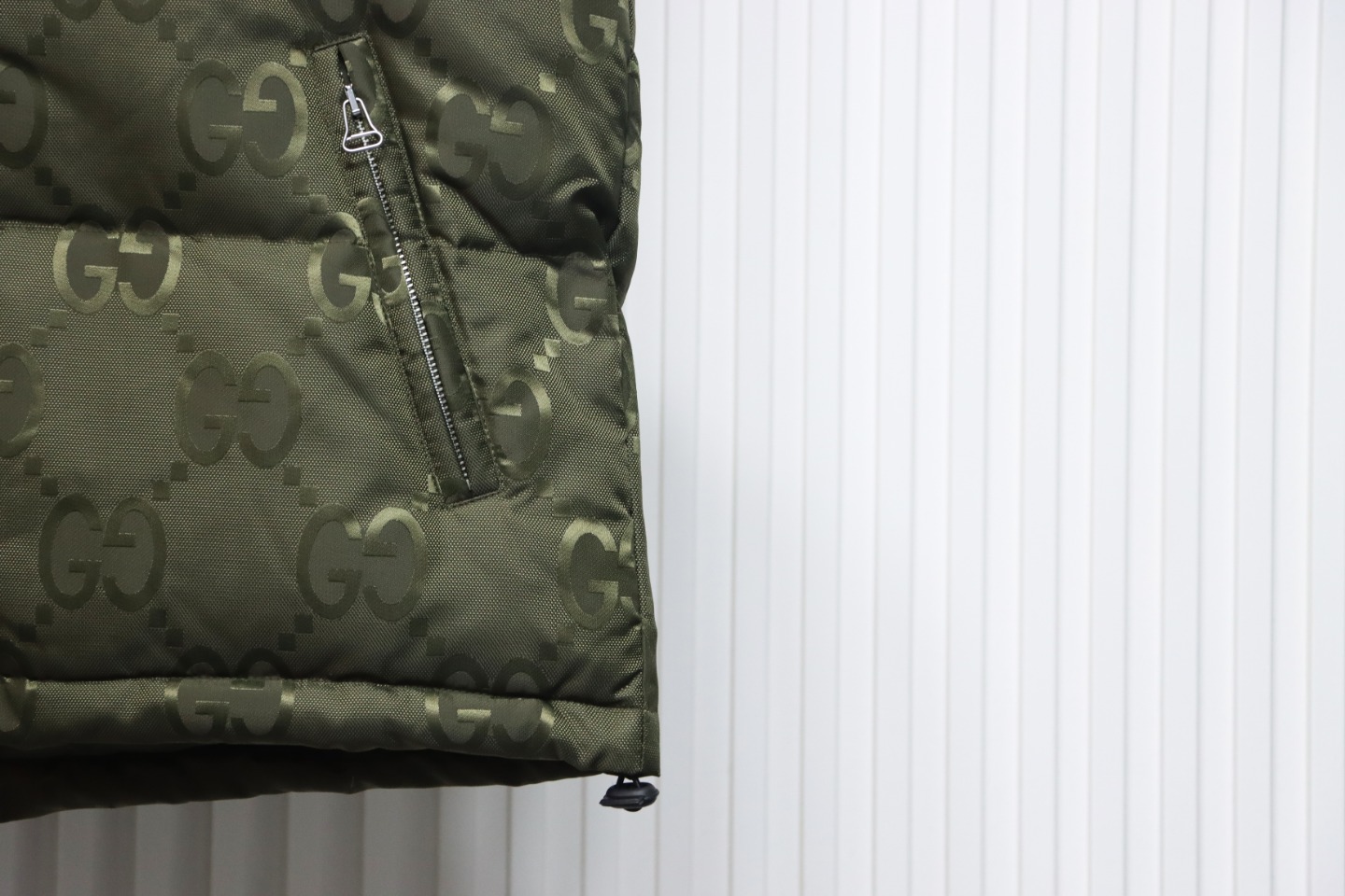 Gucci 23FW Big GG Obscure Jacquard Down Vest Green