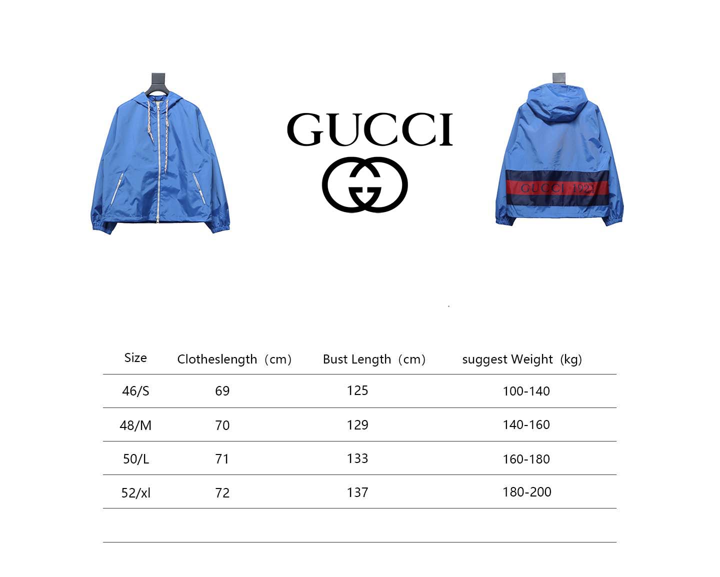 Gucci 24Fw 1921G Lettering Nylon Hooded Jacket