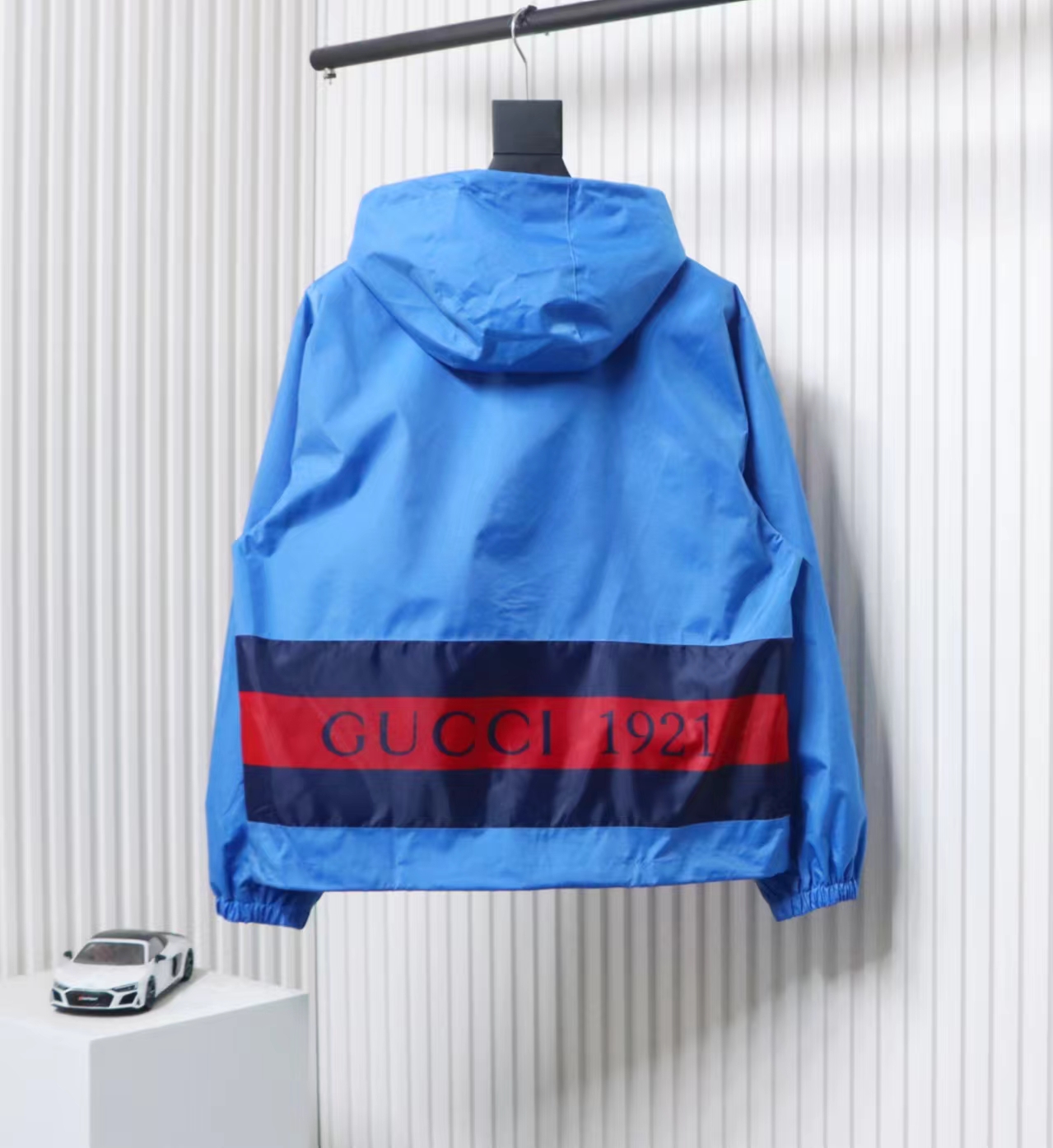 Gucci 24Fw 1921G Lettering Nylon Hooded Jacket