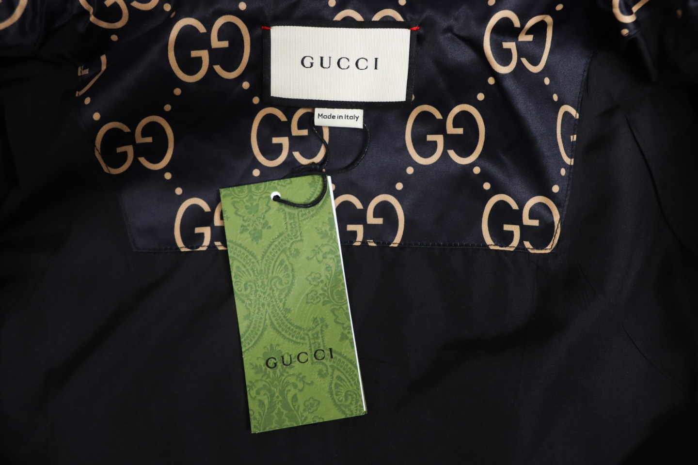 Gucci 24Fw All Over Jacquard Double G Woven Hooded Jacket Brown