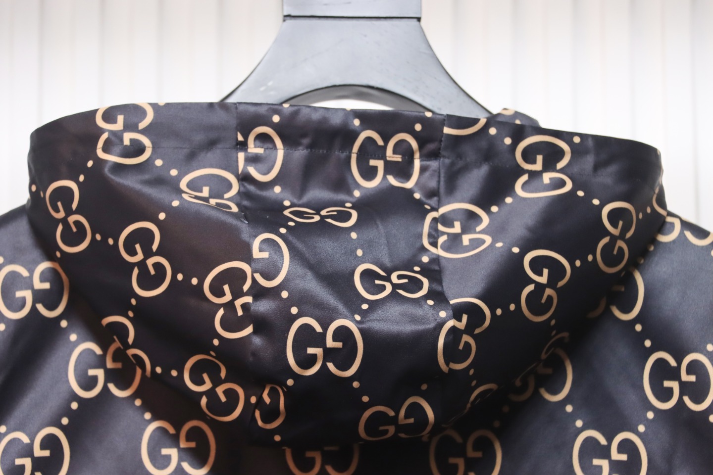 Gucci 24Fw All Over Jacquard Double G Woven Hooded Jacket Brown