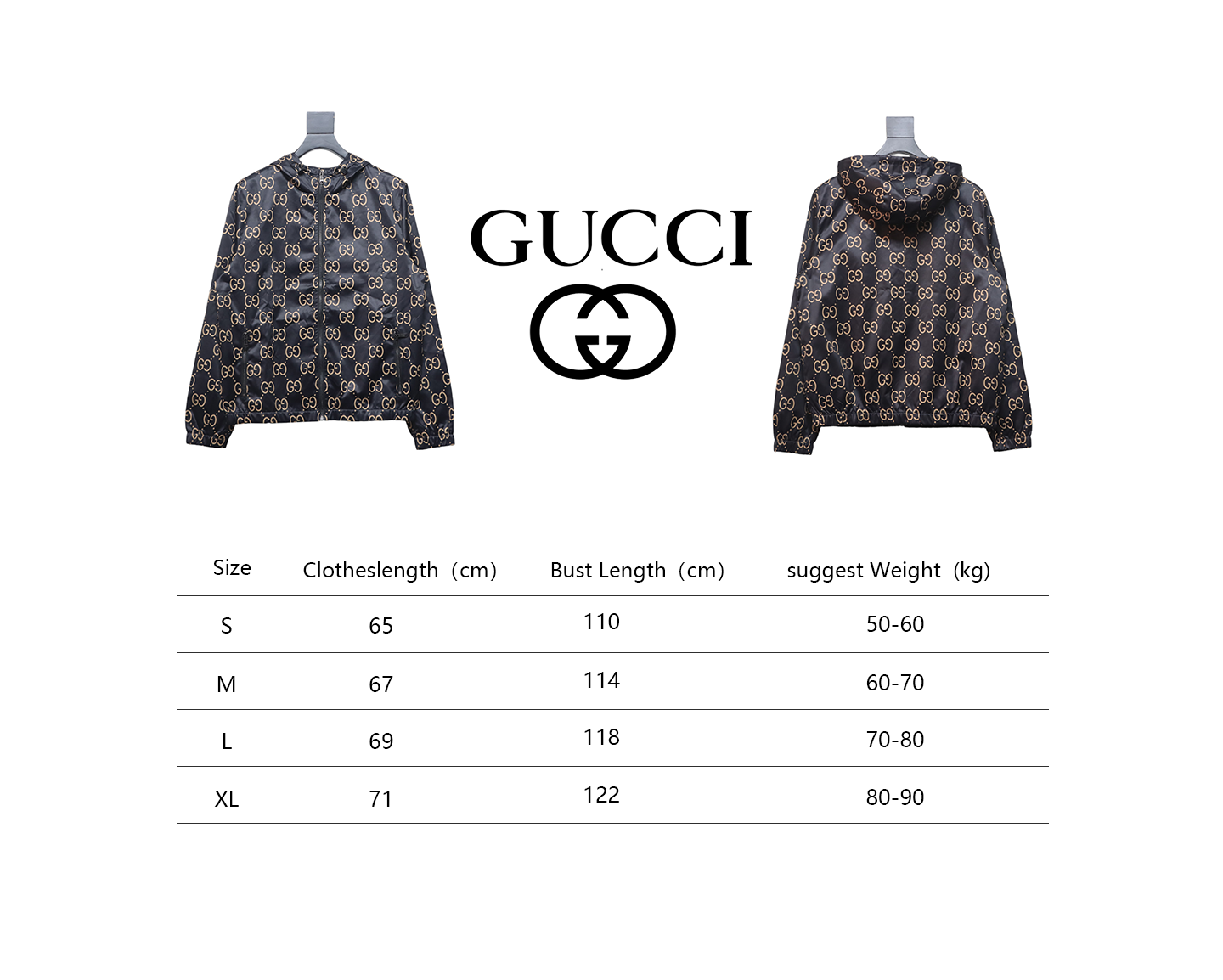 Gucci 24Fw All Over Jacquard Double G Woven Hooded Jacket Brown